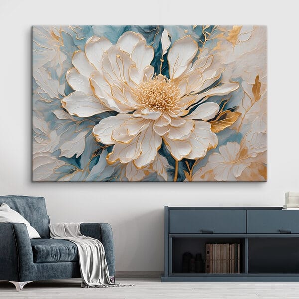 Gemälde einer weißen Blume Gemälde einer weißen Blume