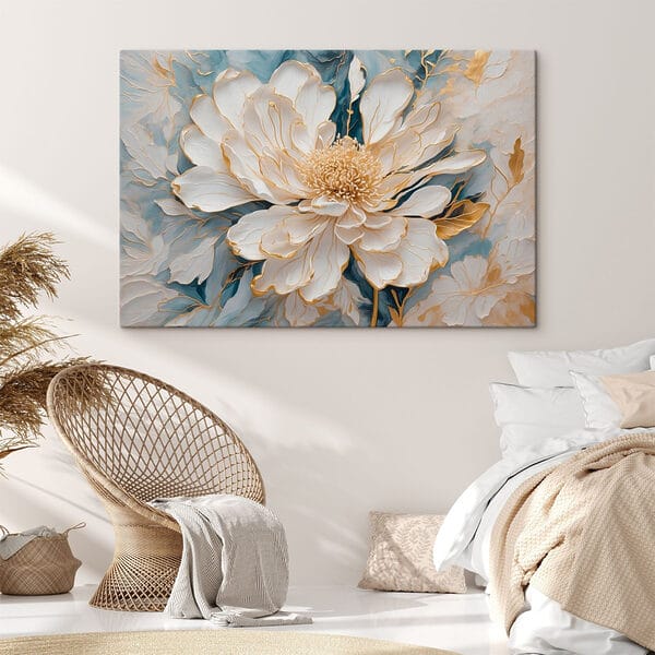 Gemälde einer weißen Blume Gemälde einer weißen Blume