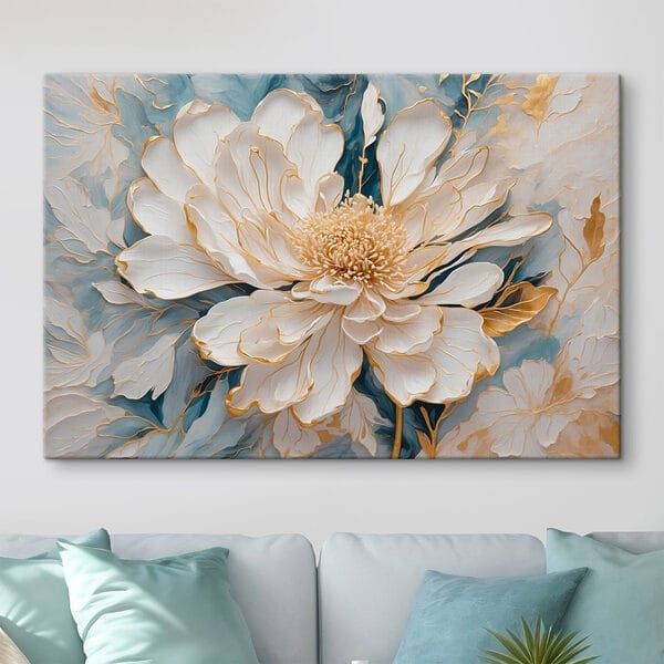 Gemälde einer weißen Blume Gemälde einer weißen Blume