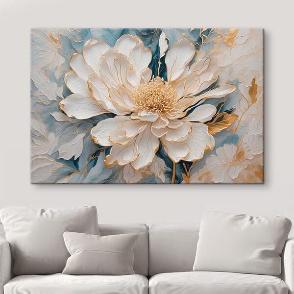 Gemälde einer weißen Blume Gemälde einer weißen Blume