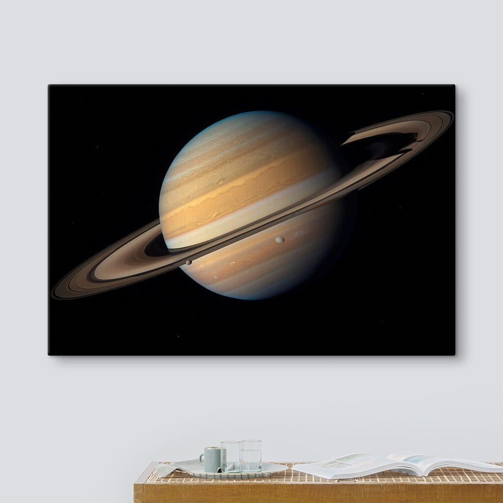 Planet with rings around it