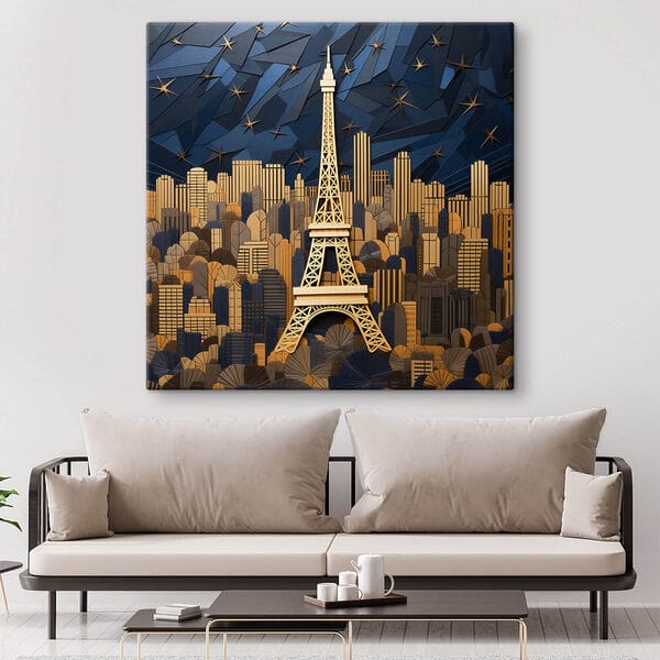 Der Eiffelturm inmitten einer Stadtlandschaft Der Eiffelturm inmitten einer Stadtlandschaft