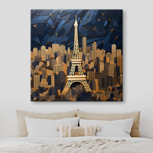 Der Eiffelturm inmitten einer Stadtlandschaft Der Eiffelturm inmitten einer Stadtlandschaft