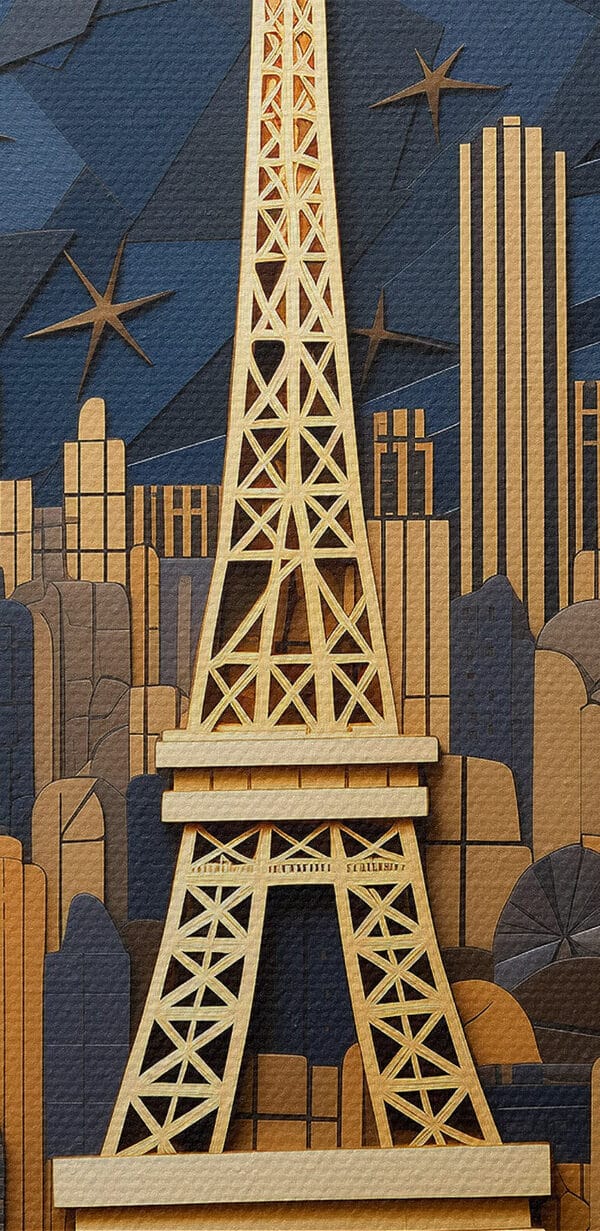 Der Eiffelturm inmitten einer Stadtlandschaft Der Eiffelturm inmitten einer Stadtlandschaft