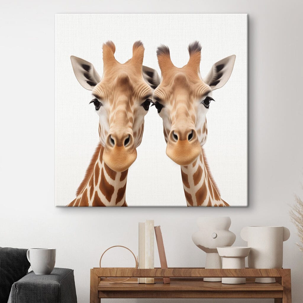 Two giraffes looking at the camera Two giraffes looking at the camera