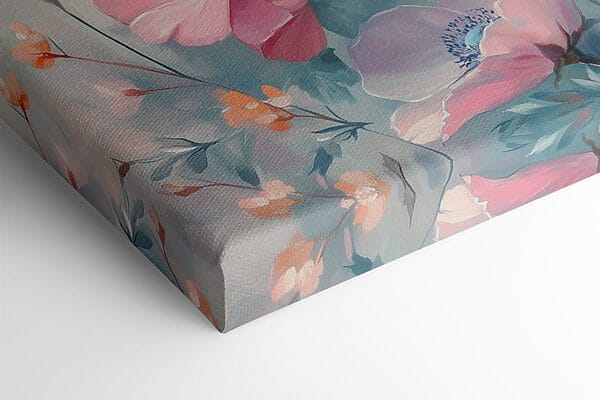 Painting of flowers on a blue background Painting of flowers on a blue background