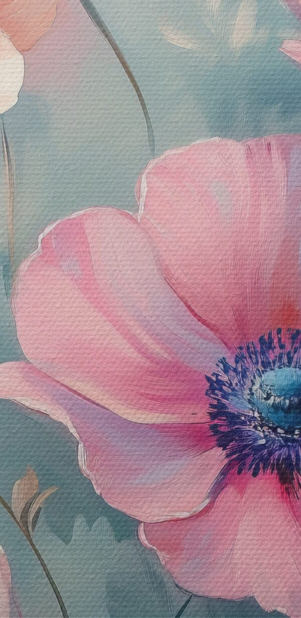 Painting of flowers on a blue background Painting of flowers on a blue background