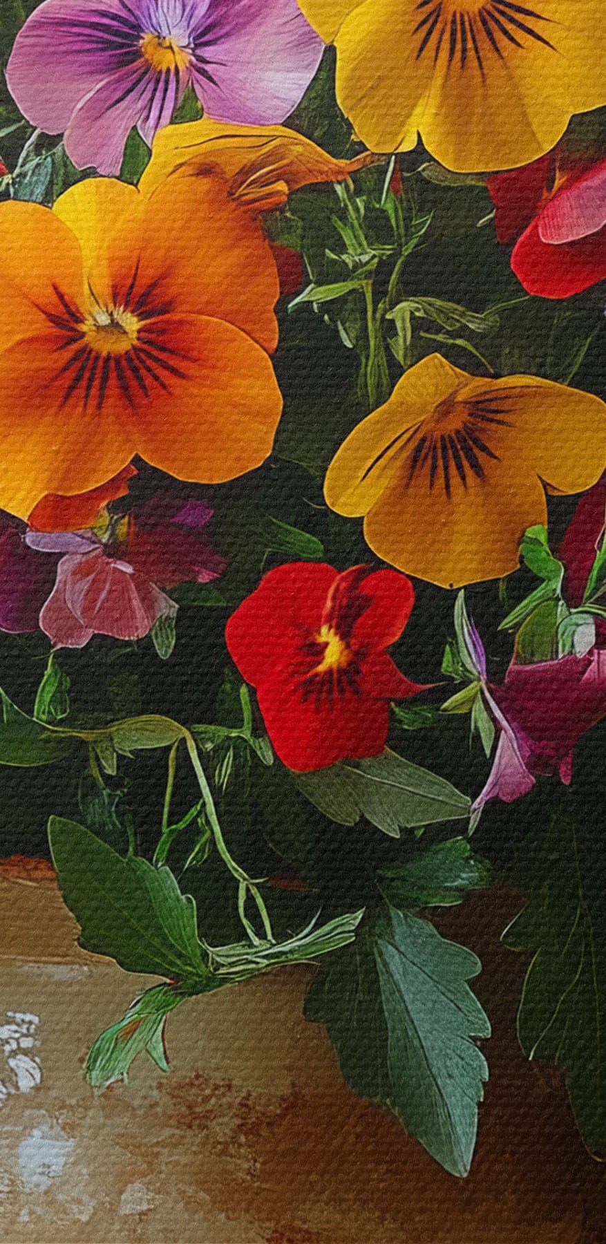 Vase mit bunten Blumen