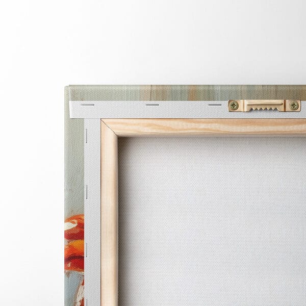 Gemälde mit orangefarbenen Blumen in einer Glasvase Gemälde mit orangefarbenen Blumen in einer Glasvase