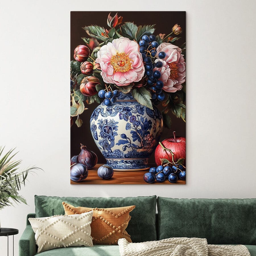Gemälde von Blumen in einer Vase