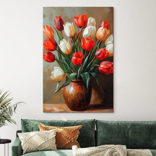 Gemälde von Blumen in einer Vase Gemälde von Blumen in einer Vase