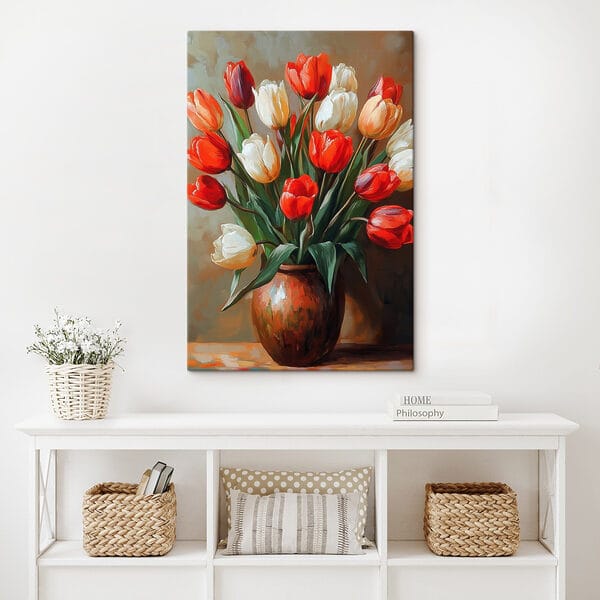 Gemälde von Blumen in einer Vase Gemälde von Blumen in einer Vase