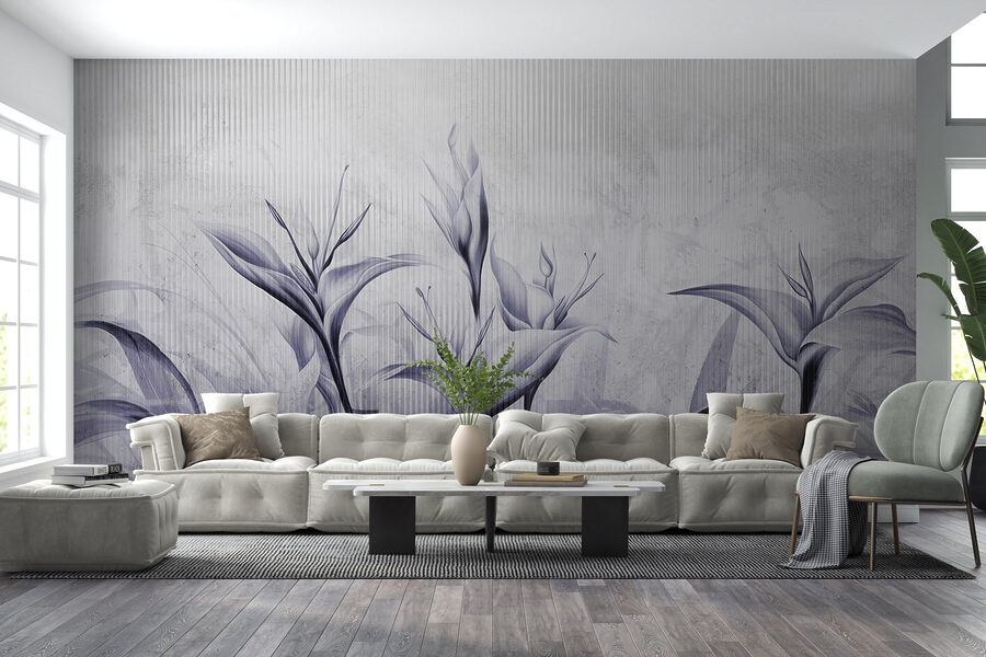 Gemälde mit Blumen an einer Wand