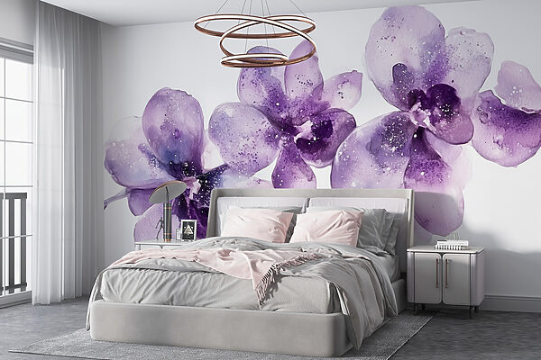 Gruppe violetter Blumen Gruppe violetter Blumen
