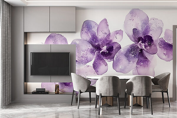 Gruppe violetter Blumen Gruppe violetter Blumen