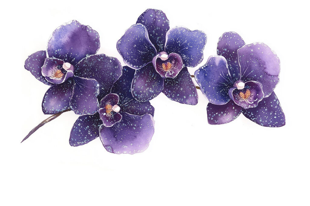 Gruppe violetter Blumen Gruppe violetter Blumen
