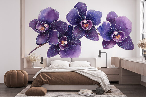 Gruppe violetter Blumen Gruppe violetter Blumen