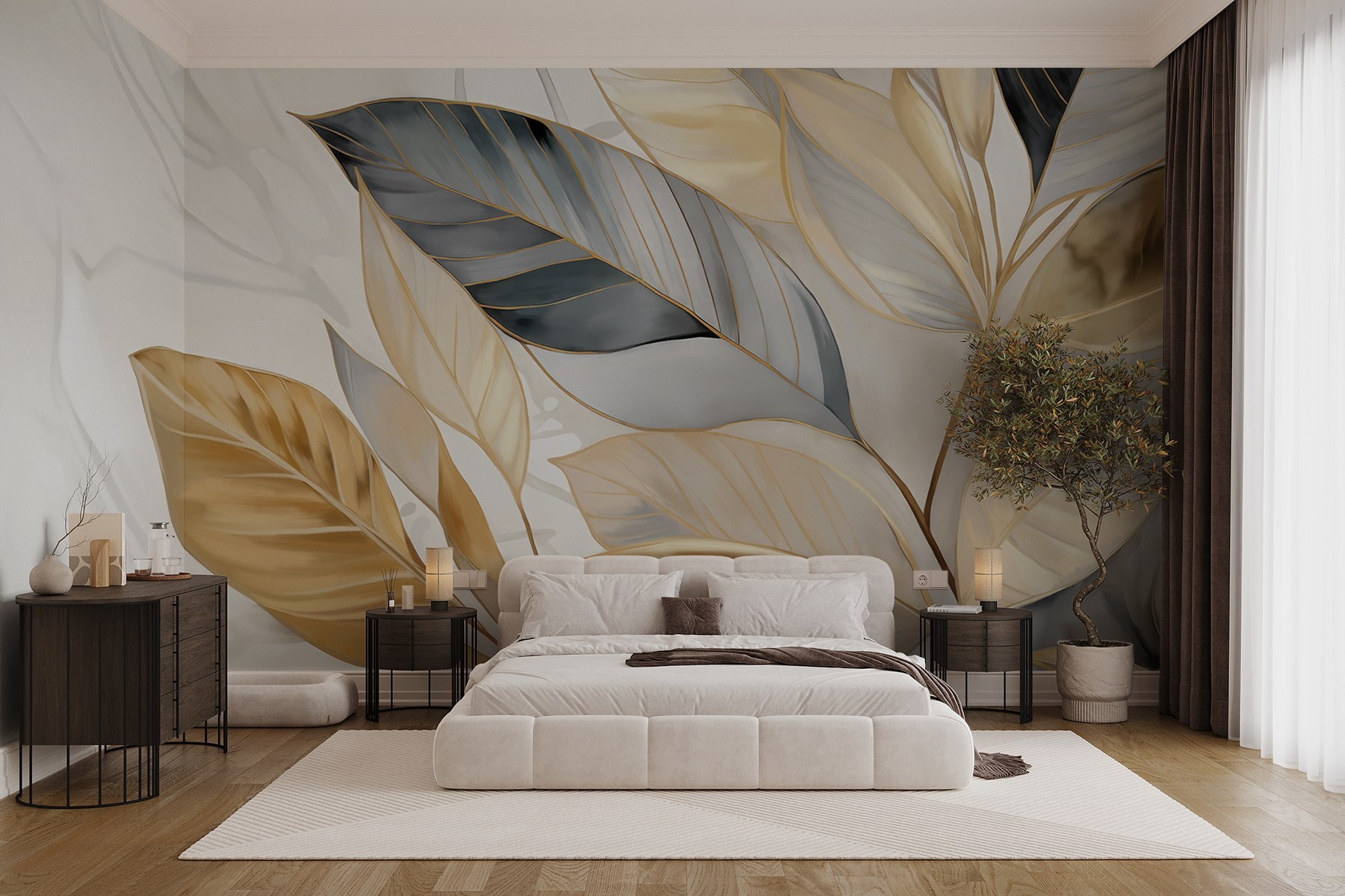 Elegant leaves on a soft background