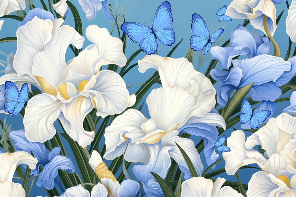 Schöne Blüten und lebhafte Schmetterlinge. Schöne Blüten und lebhafte Schmetterlinge.