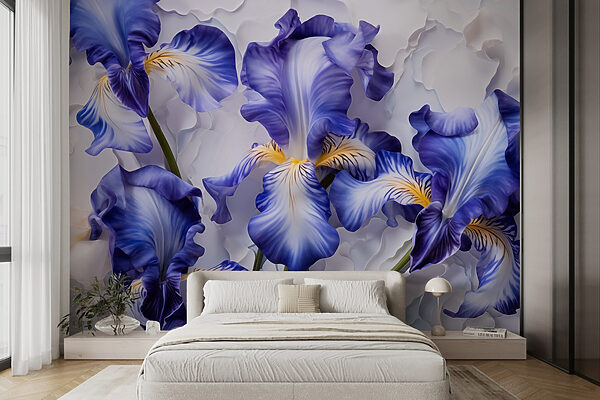 Gruppe von violetten und weißen Blumen Gruppe von violetten und weißen Blumen