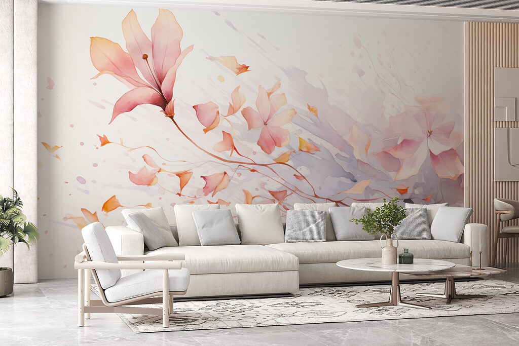 Watercolor of flowers and leaves Watercolor of flowers and leaves