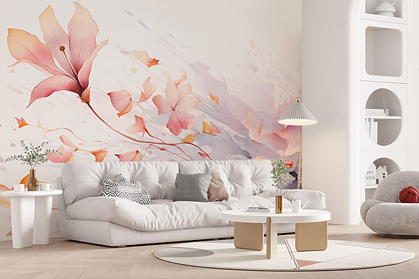 Aquarell von Blumen und Blättern Aquarell von Blumen und Blättern