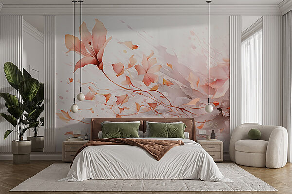 Painting of flowers and leaves Painting of flowers and leaves