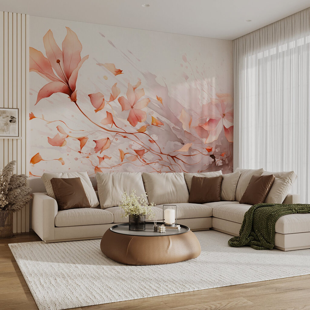 Painting of flowers and leaves Painting of flowers and leaves