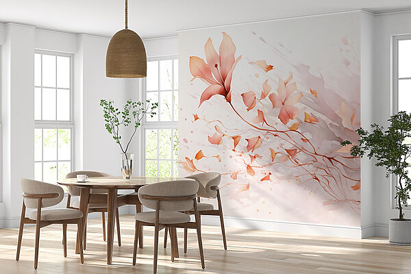 Painting of flowers and leaves Painting of flowers and leaves