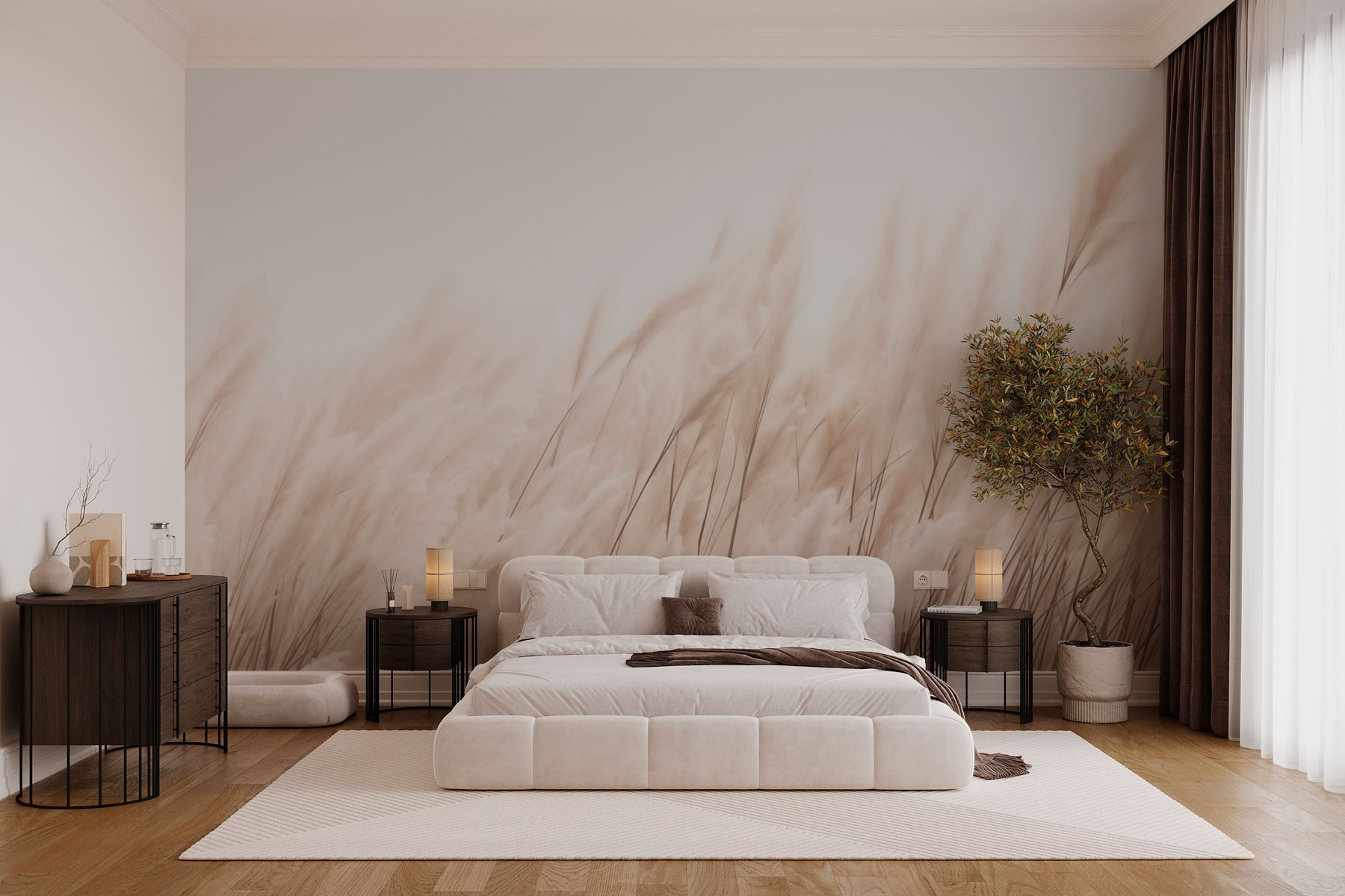 Soft grasses in gentle sunlight