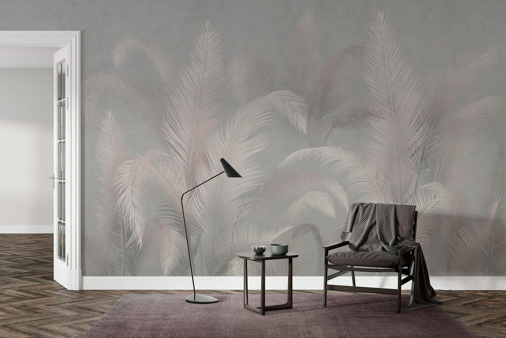 Soft palms in a muted background Soft palms in a muted background