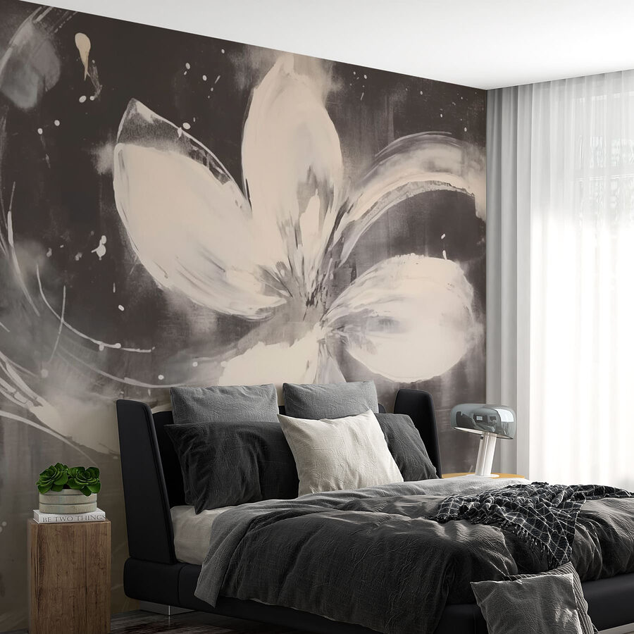 Weiße Blume auf schwarzem Hintergrund