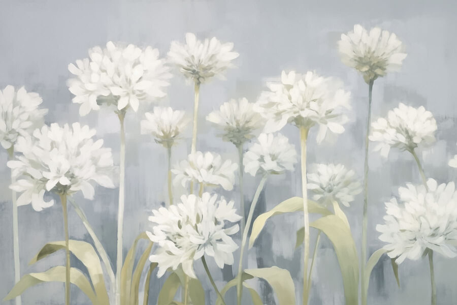 Malerei von weißen Blumen