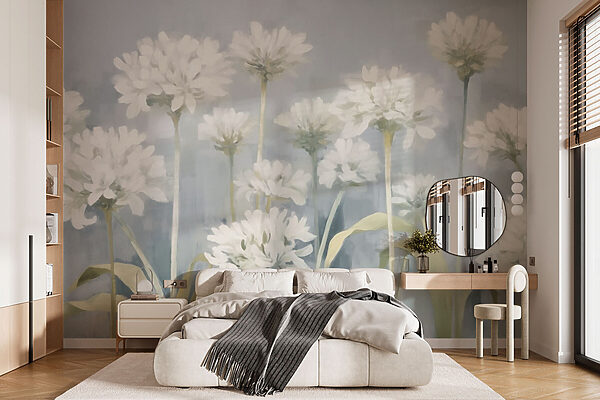 Malerei von weißen Blumen Malerei von weißen Blumen
