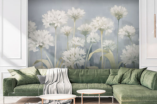 Malerei von weißen Blumen Malerei von weißen Blumen