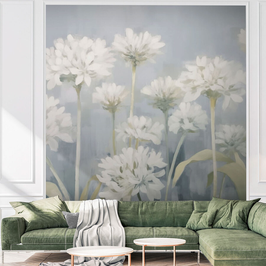 Malerei von weißen Blumen