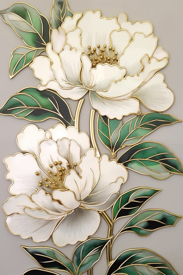 Elegante Blüten umrahmt von üppigem Laub Elegante Blüten umrahmt von üppigem Laub