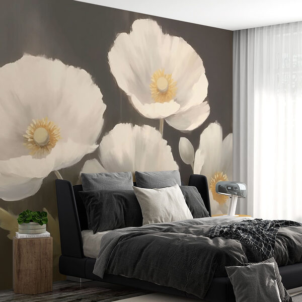 Malerei von weißen Blumen Malerei von weißen Blumen