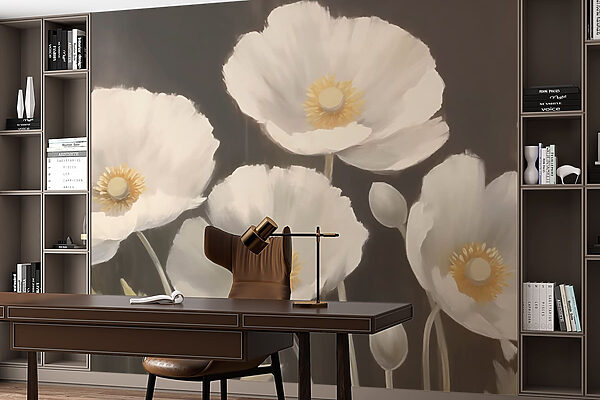 Malerei von weißen Blumen Malerei von weißen Blumen