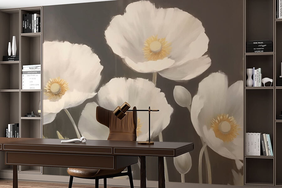 Malerei von weißen Blumen Malerei von weißen Blumen