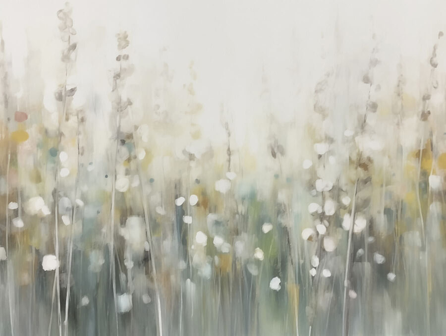 Gemälde von Blumen auf einem Feld