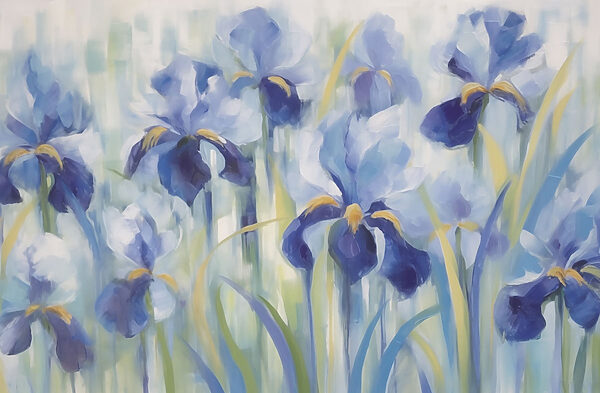Malerei von blauen Blumen Malerei von blauen Blumen