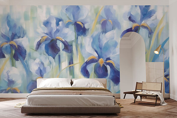 Malerei von blauen Blumen Malerei von blauen Blumen