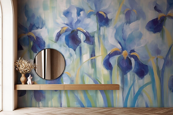 Malerei von blauen Blumen Malerei von blauen Blumen