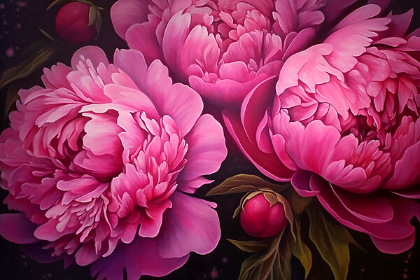 Gemälde mit rosa Blumen s43004p 600x400 - Gemälde mit rosa Blumen