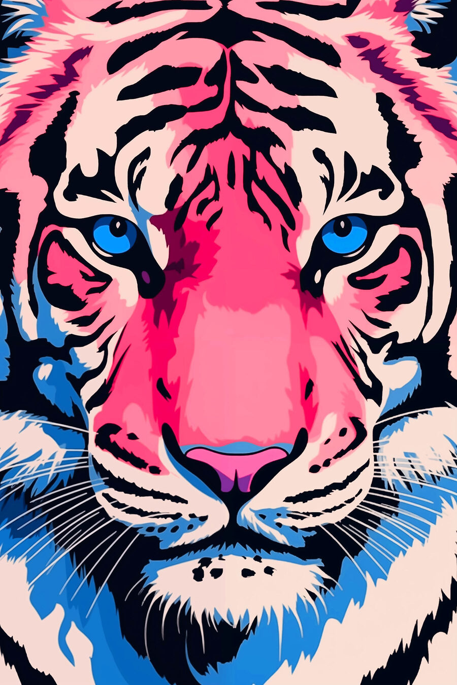 Kühnes Tigerchen mit auffallend blauen Augen. Kühnes Tigerchen mit auffallend blauen Augen.
