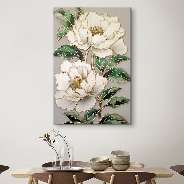 Elegante Blüten umrahmt von üppigem Laub Elegante Blüten umrahmt von üppigem Laub