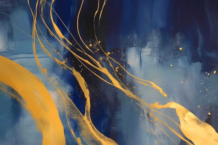Blaue und gelbe Malerei