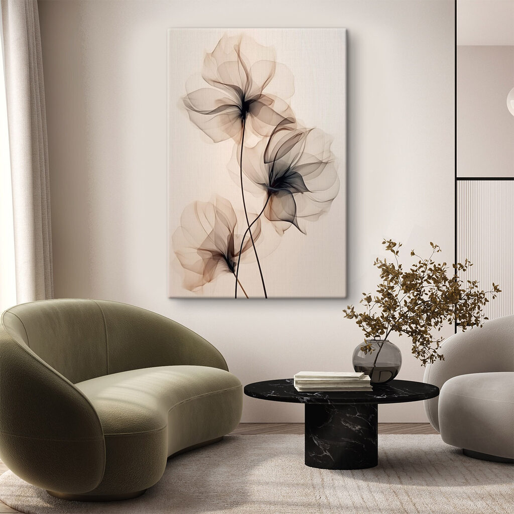 Delicate flow of translucent flowers