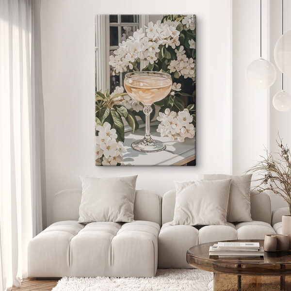 Ein Glas Wein neben den Blumen Ein Glas Wein neben den Blumen
